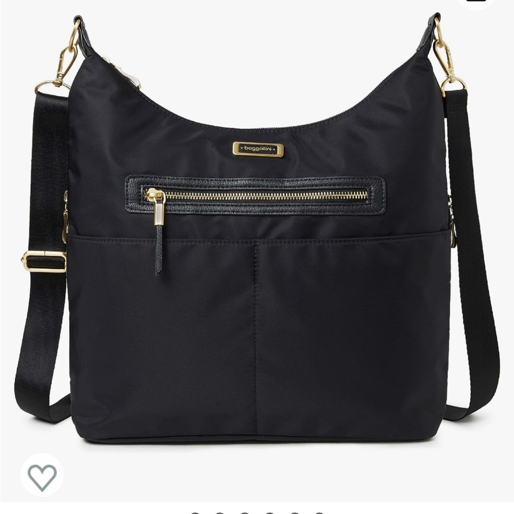 NWT Black Baggallini Samantha Hobo Bag Crossbody Purse RFID Adjustable Strap